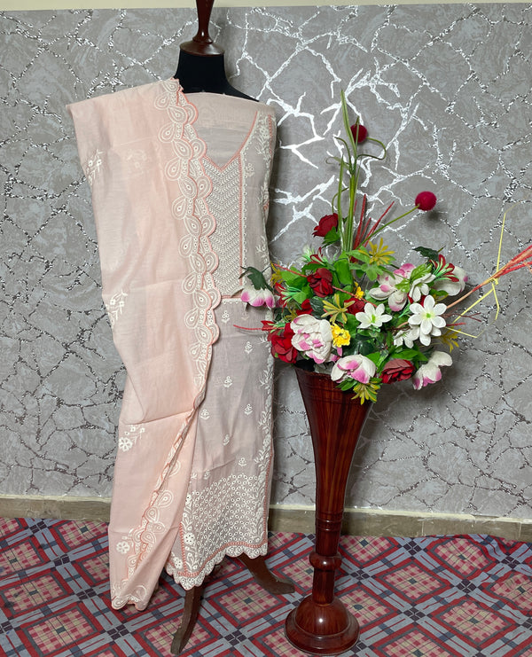 Paper Cotton Embroidered Suit