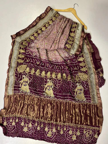 Mughal Motif Bandhej - DRKU70BE