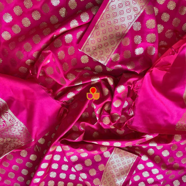 Pink Banarasi Silk Dupatta